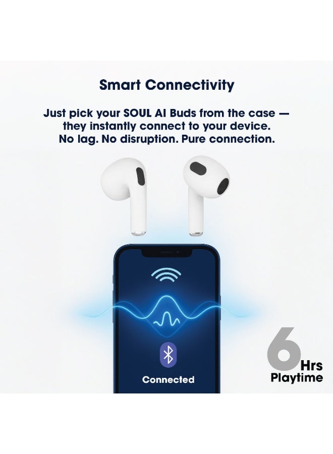 Xcell SOUL-AI Smart Translator Earbuds – Live Call & Video Translation in 160+ Languages, AI Assistant, Photo & Voice Translation, Bluetooth 5.4 Premium Audio, 6-Hr Battery, 2Yr Warranty, White Color - Image 3